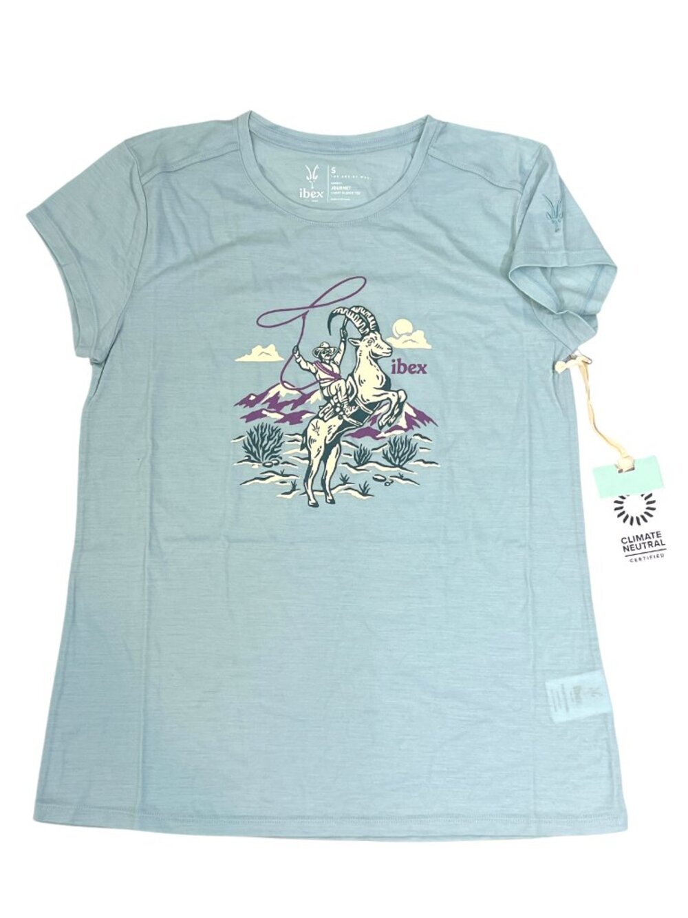 Ibex Journey Short Sleeve Tee Zenith Womens New $85
